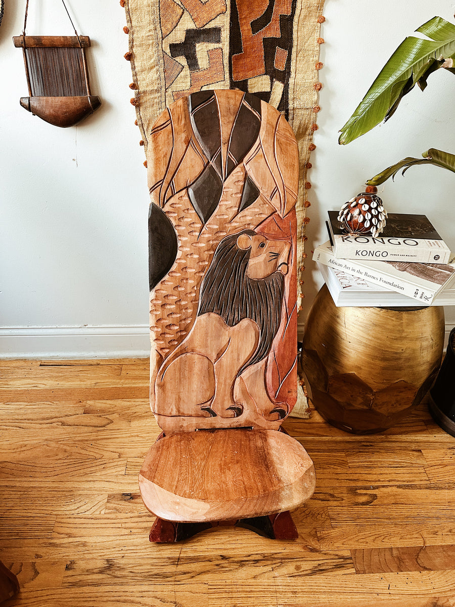 Carved African ChairLion