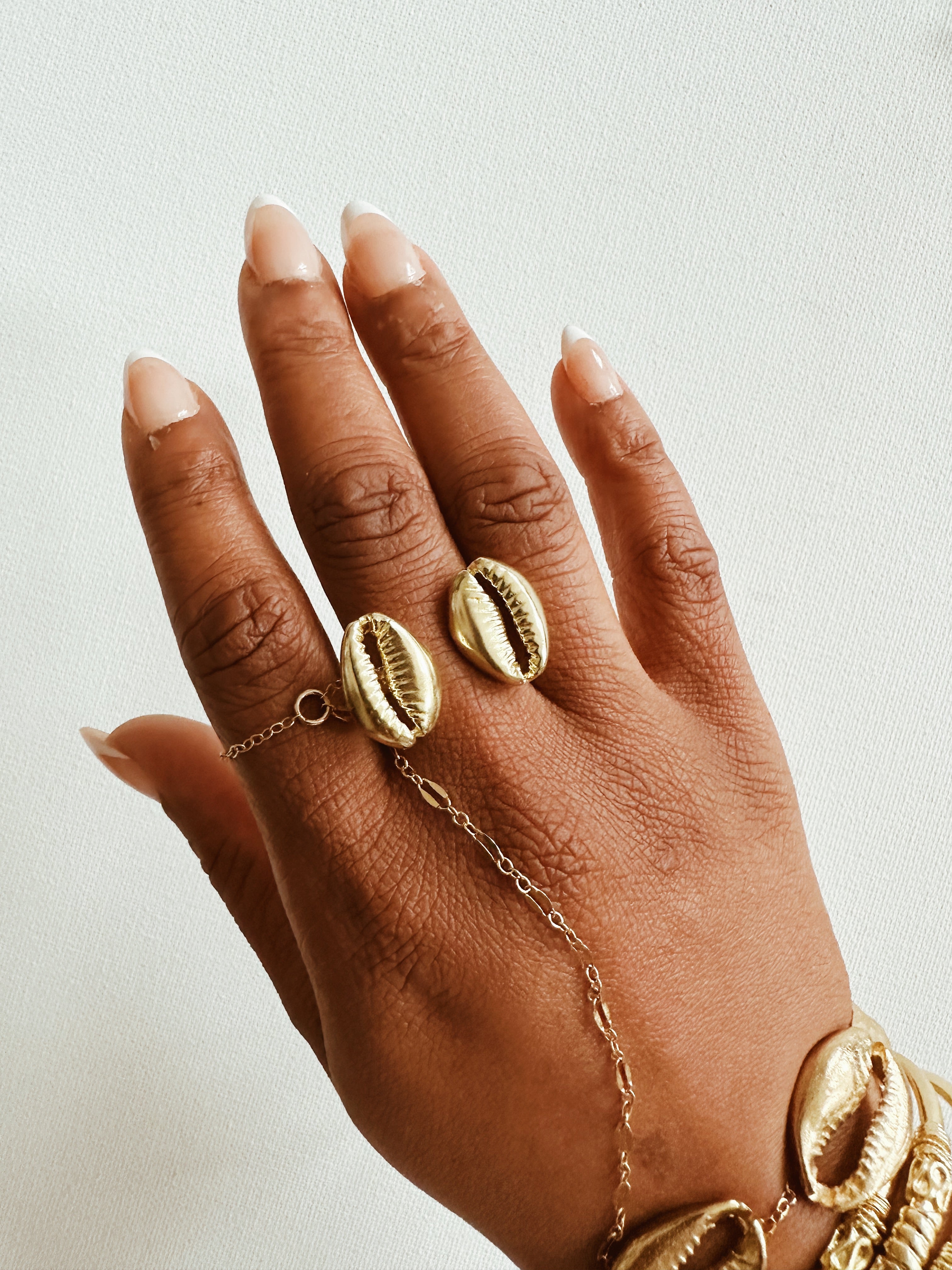 Divine Double Cowrie Ring