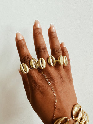 Divine Double Cowrie Ring