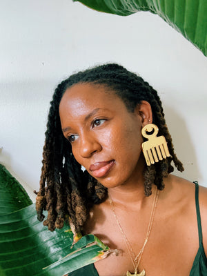 Duafe Comb Adinkra Earrings