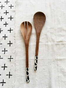 Batik Bone Salad Spoon Set #3