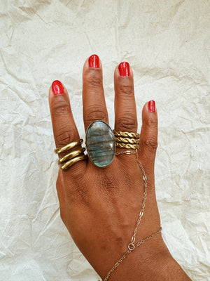 Labradorite Aura Ring