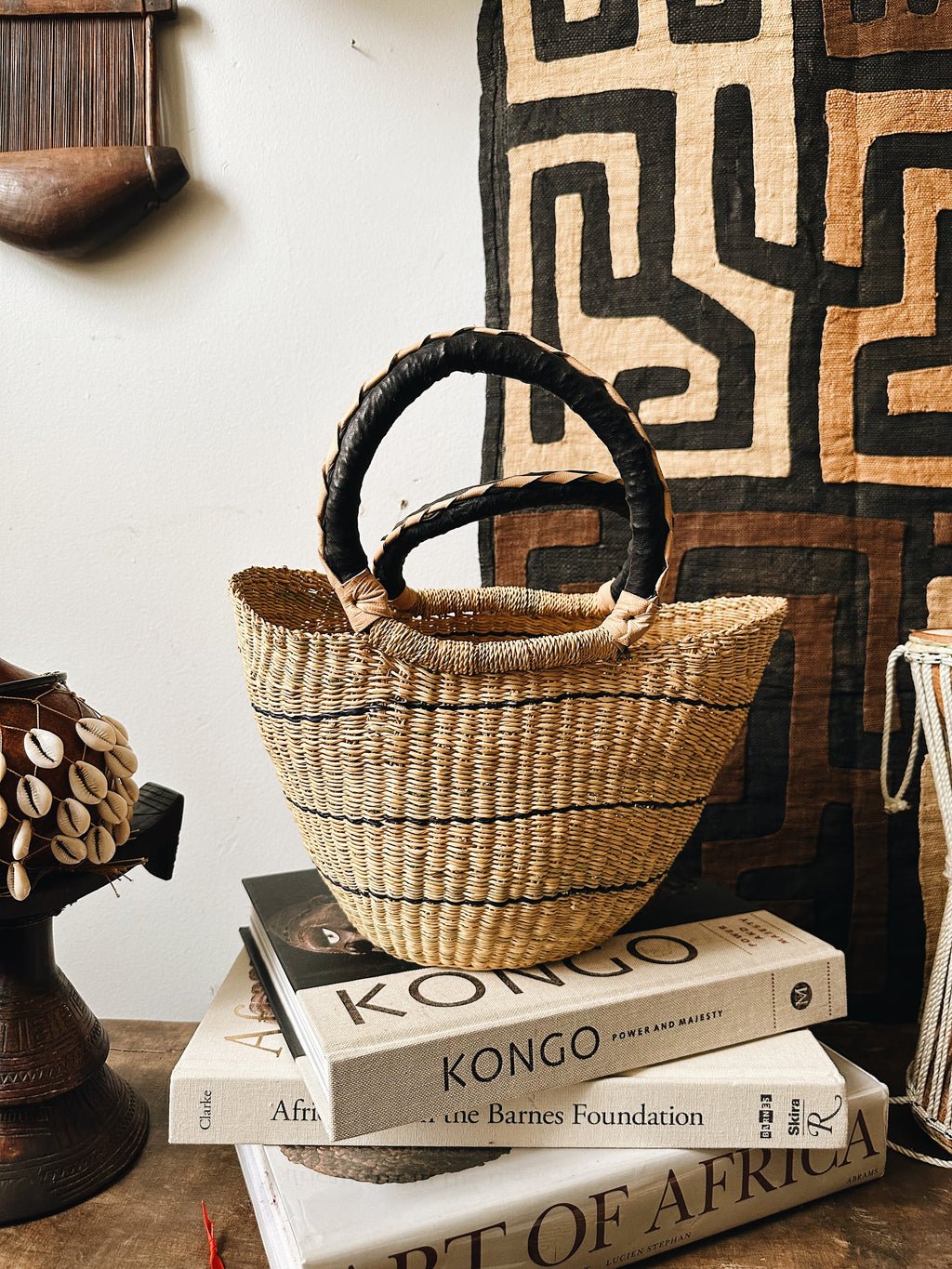 Small Woven African Tote Basket #3