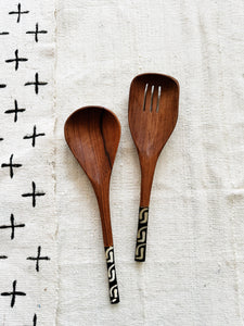 Kitale Batik Spatula & Spoon Set// Salad Servers