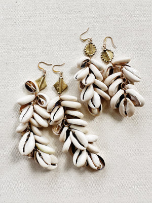 Mote Cowrie Cluster Earrings