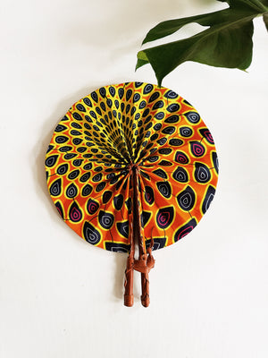 Peacock African Print Fan