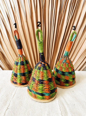 Colorful Bolga Woven Rattle Shakers