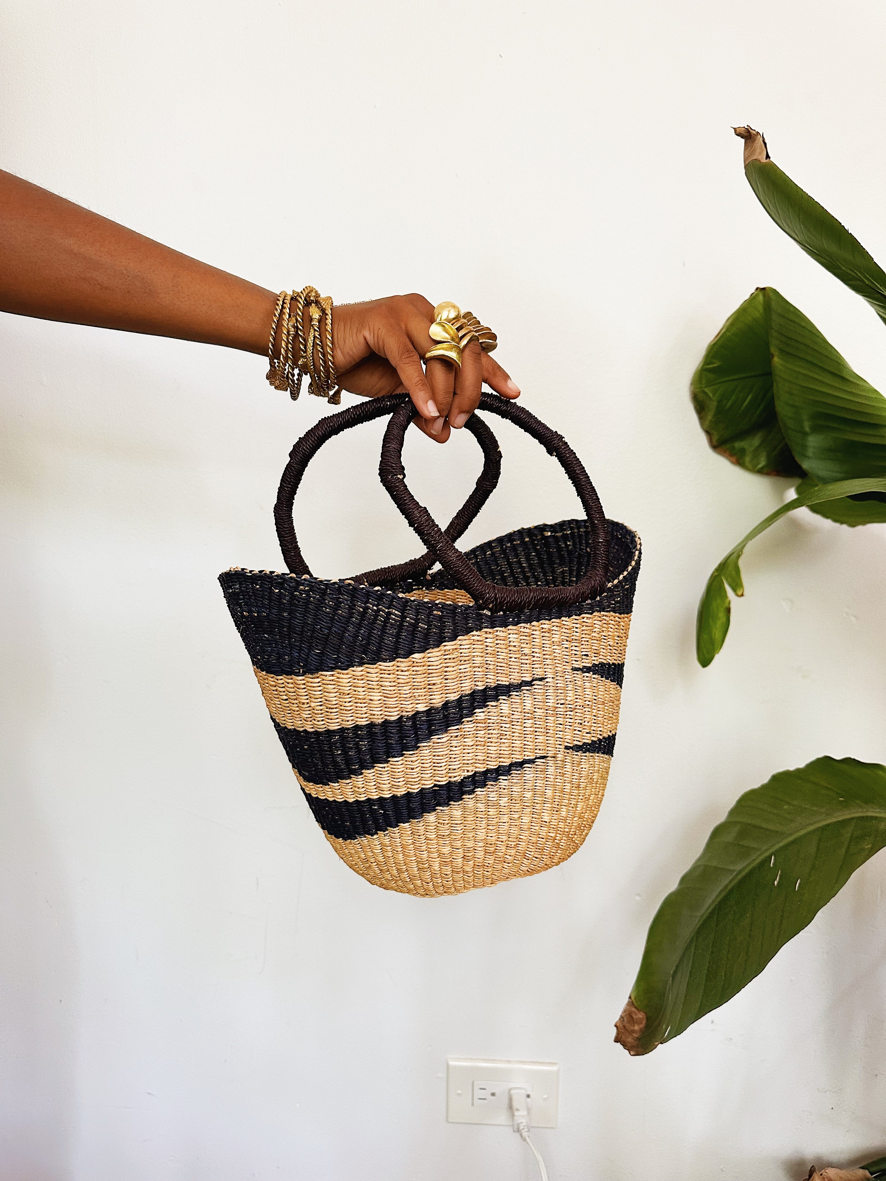 Small Woven African Tote Basket #2