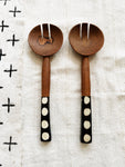 Nairobi Dot Wood Spoon Set // Salad Servers