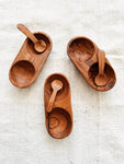 Olive Wood Spice Bowl & Spoons