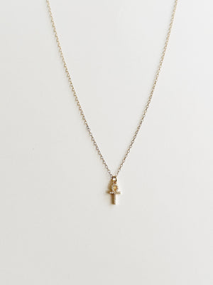 Tiny Crystal Ankh Necklace