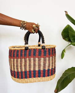 Woven African Market Basket // Multicolor