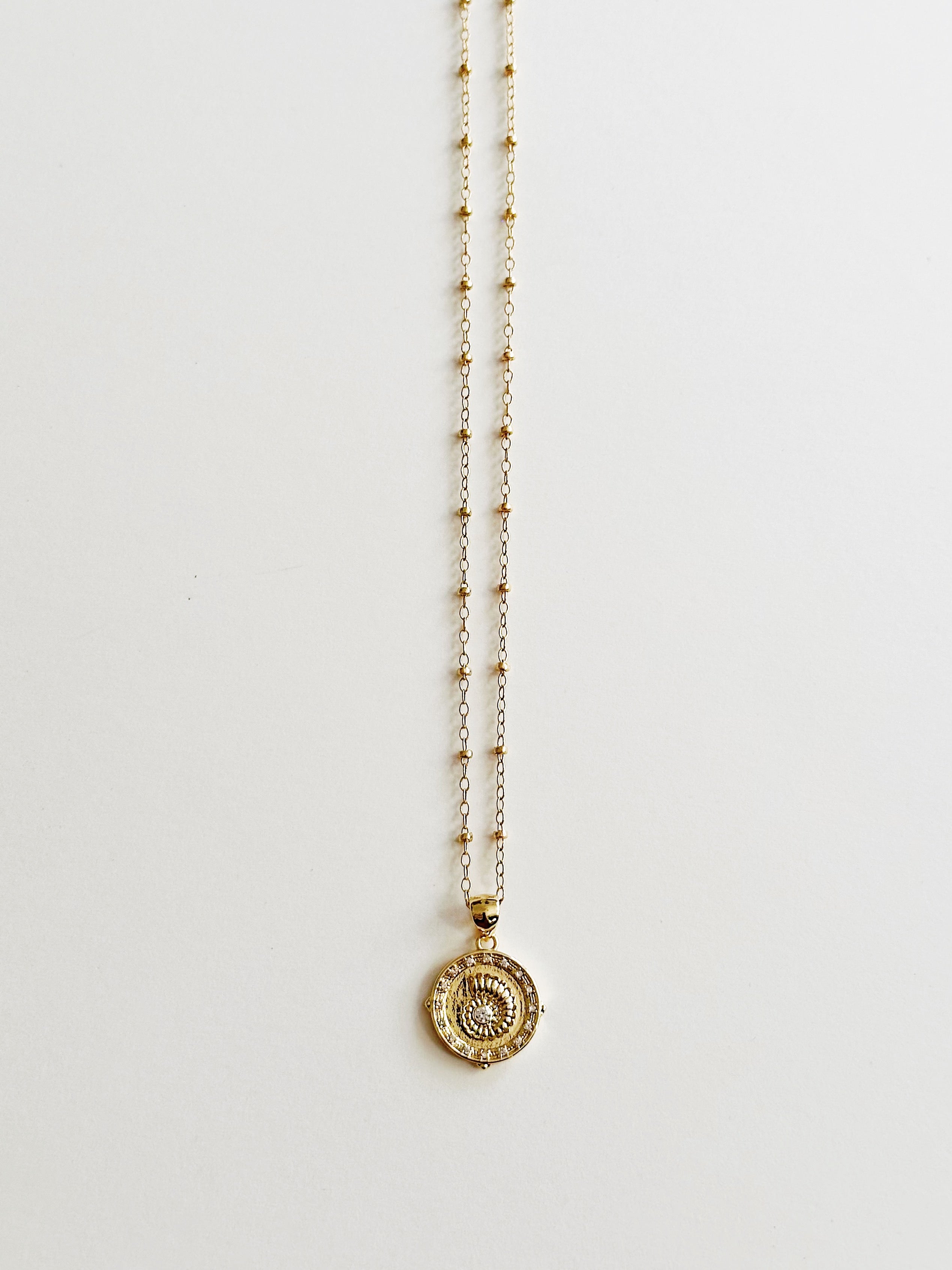 Golden Spiral Shell Necklace
