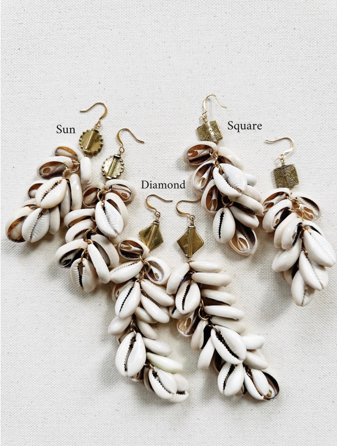 Mote Cowrie Cluster Earrings