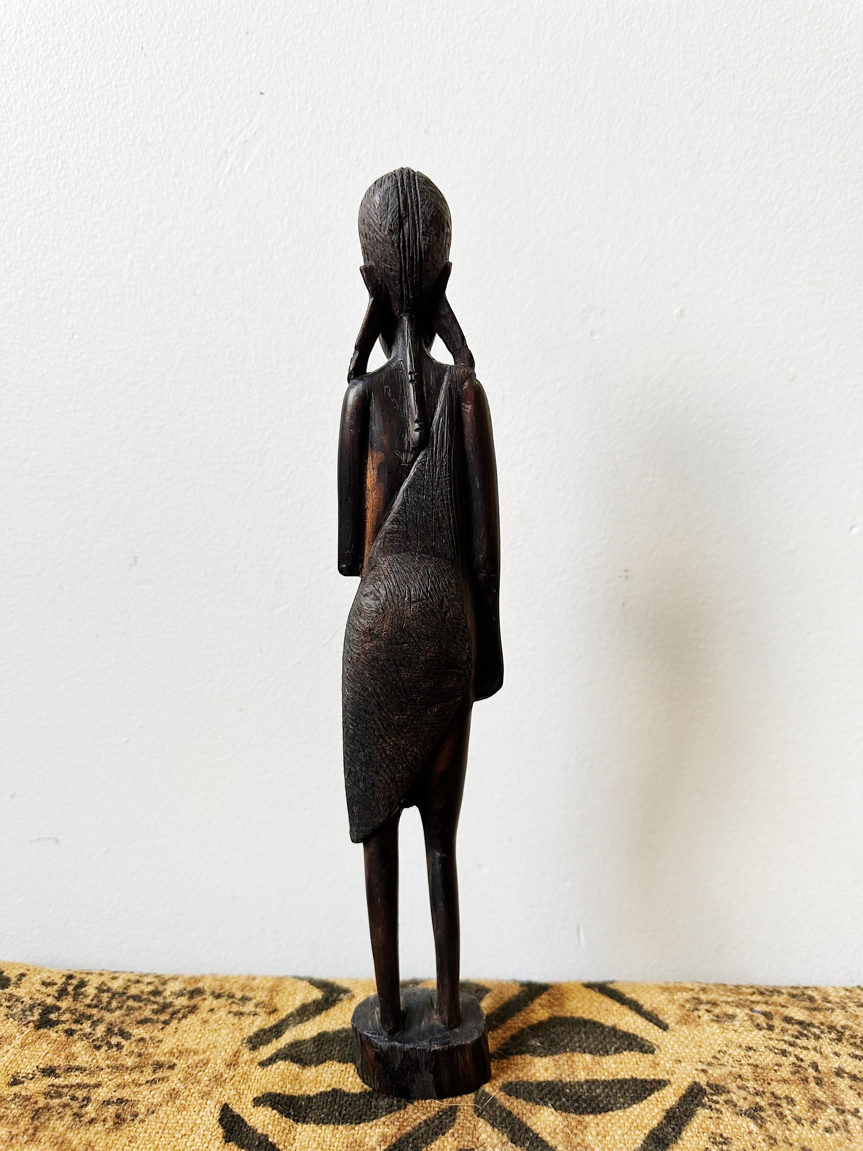 Vintage African Maasai Man Statue