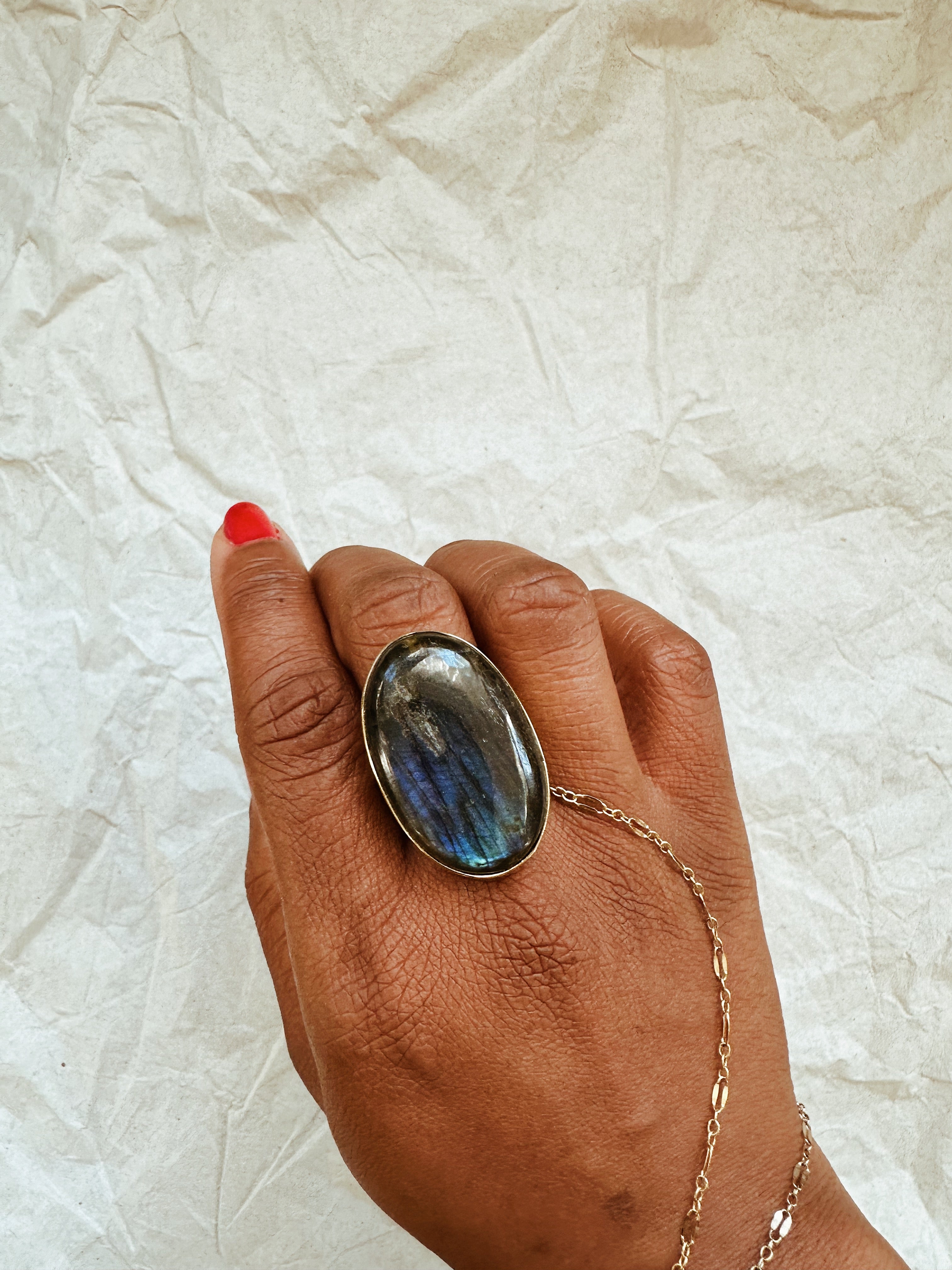 Labradorite Aura Ring