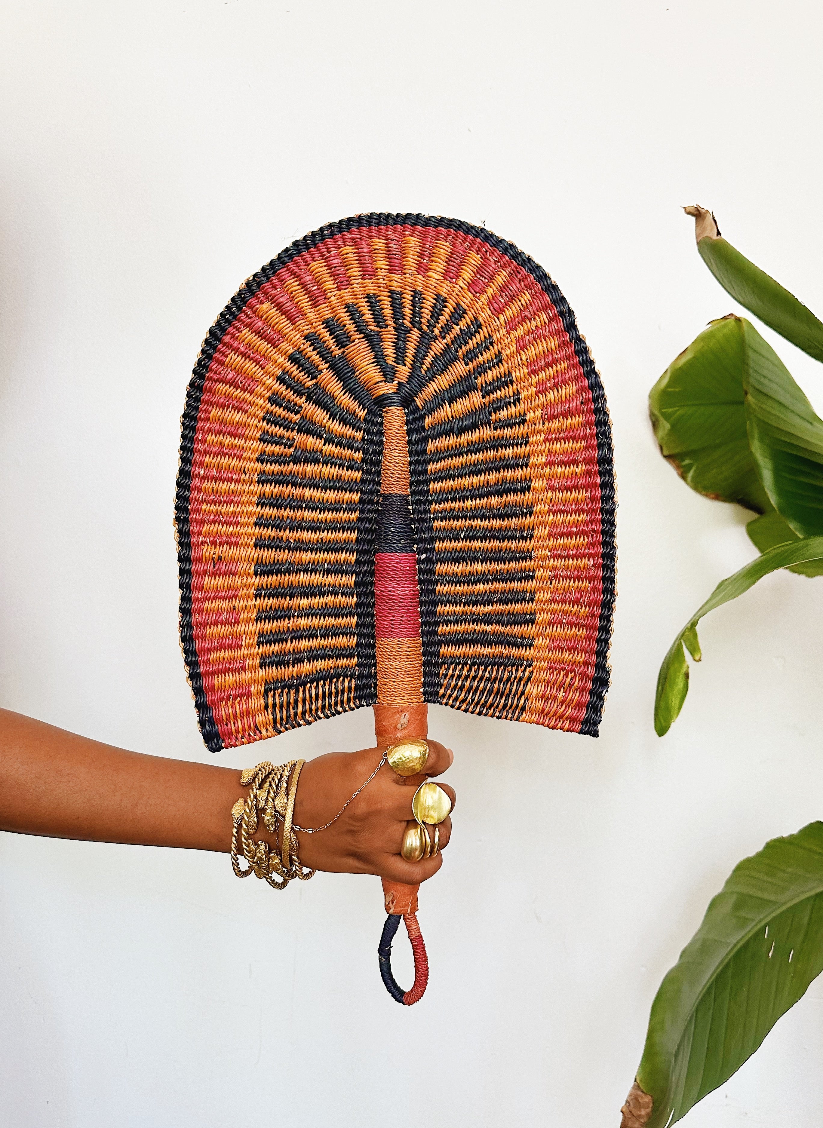 Savanna Wicker Hand Fan // Multicolor #4