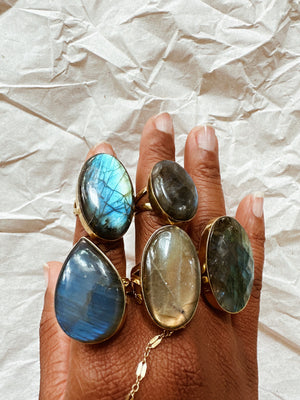 Labradorite Aura Ring