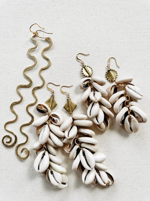 Mote Cowrie Cluster Earrings