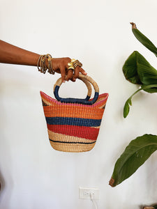 Small Woven African Tote Basket #4