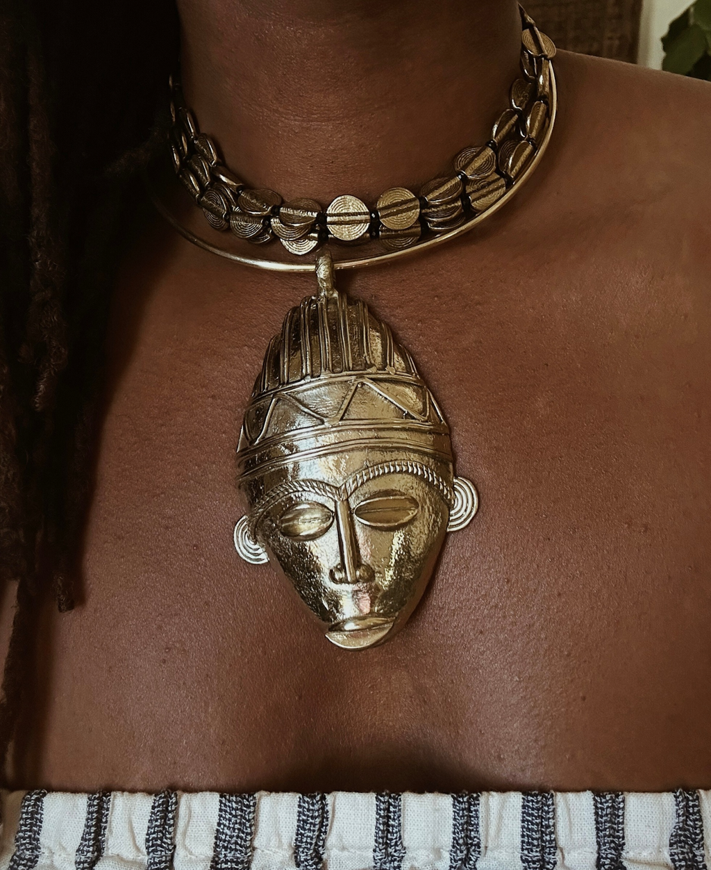 Ashanti Chief African Mask Choker