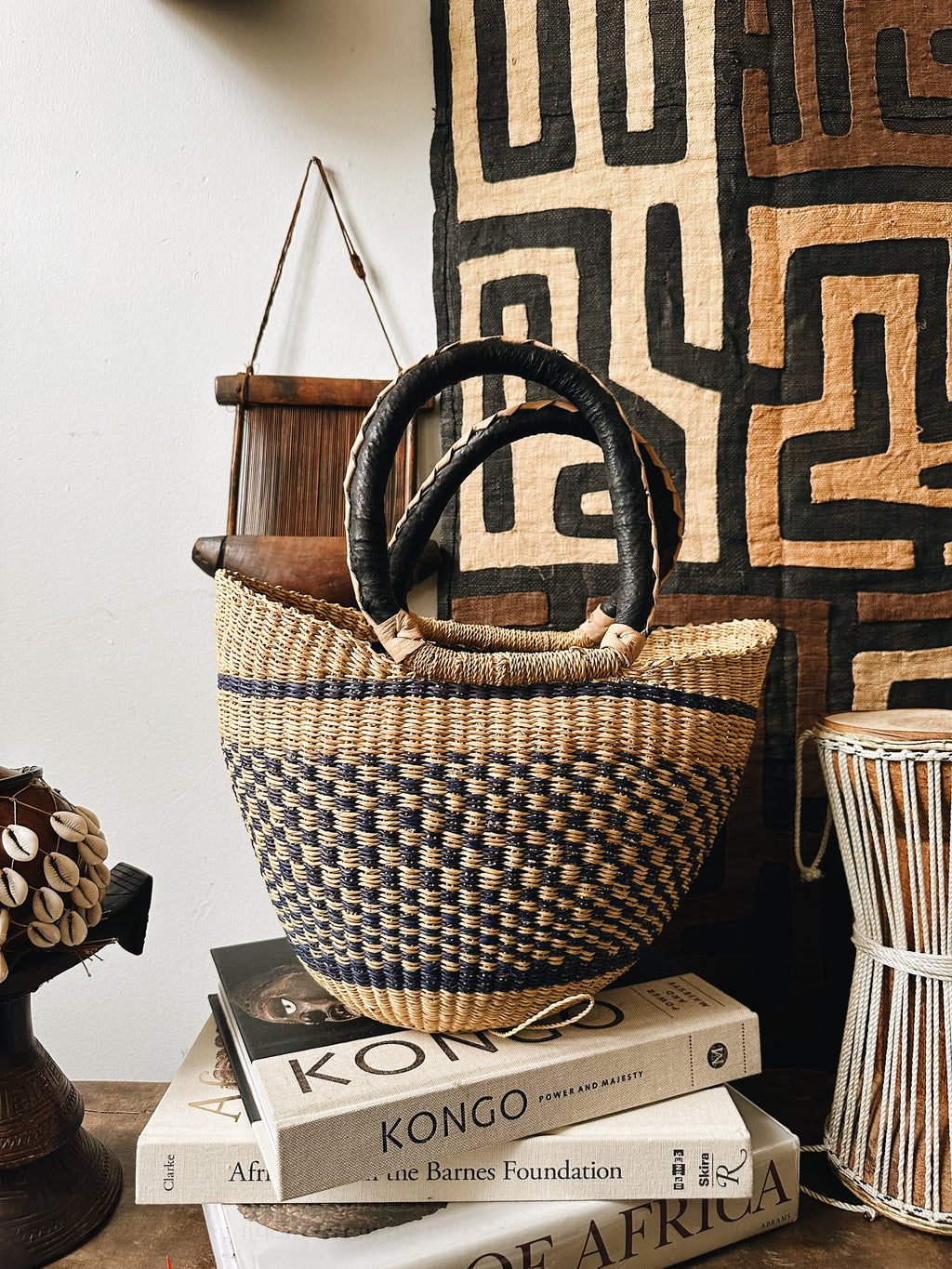 Small Woven African Tote Basket #1