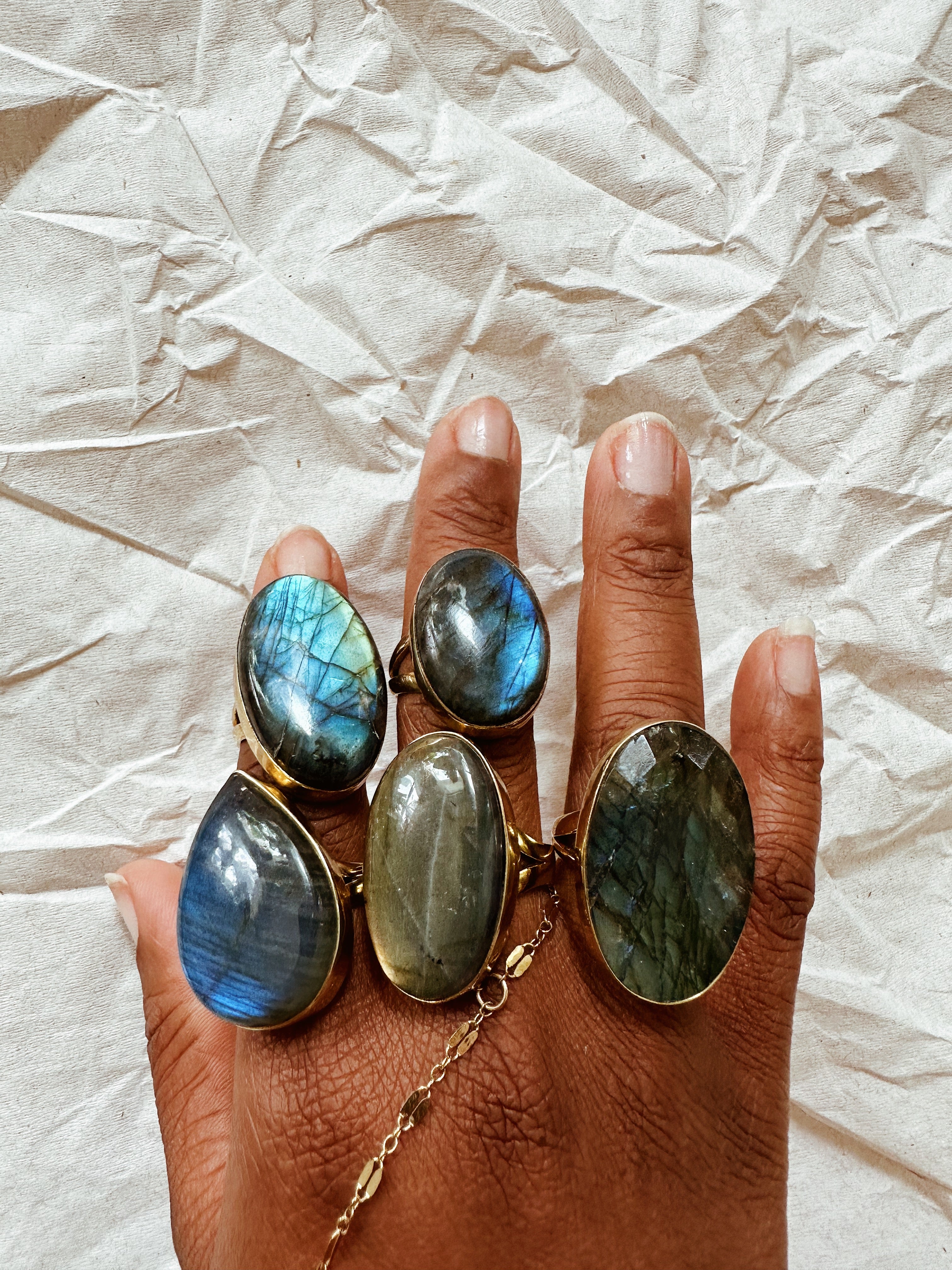 Labradorite Aura Ring