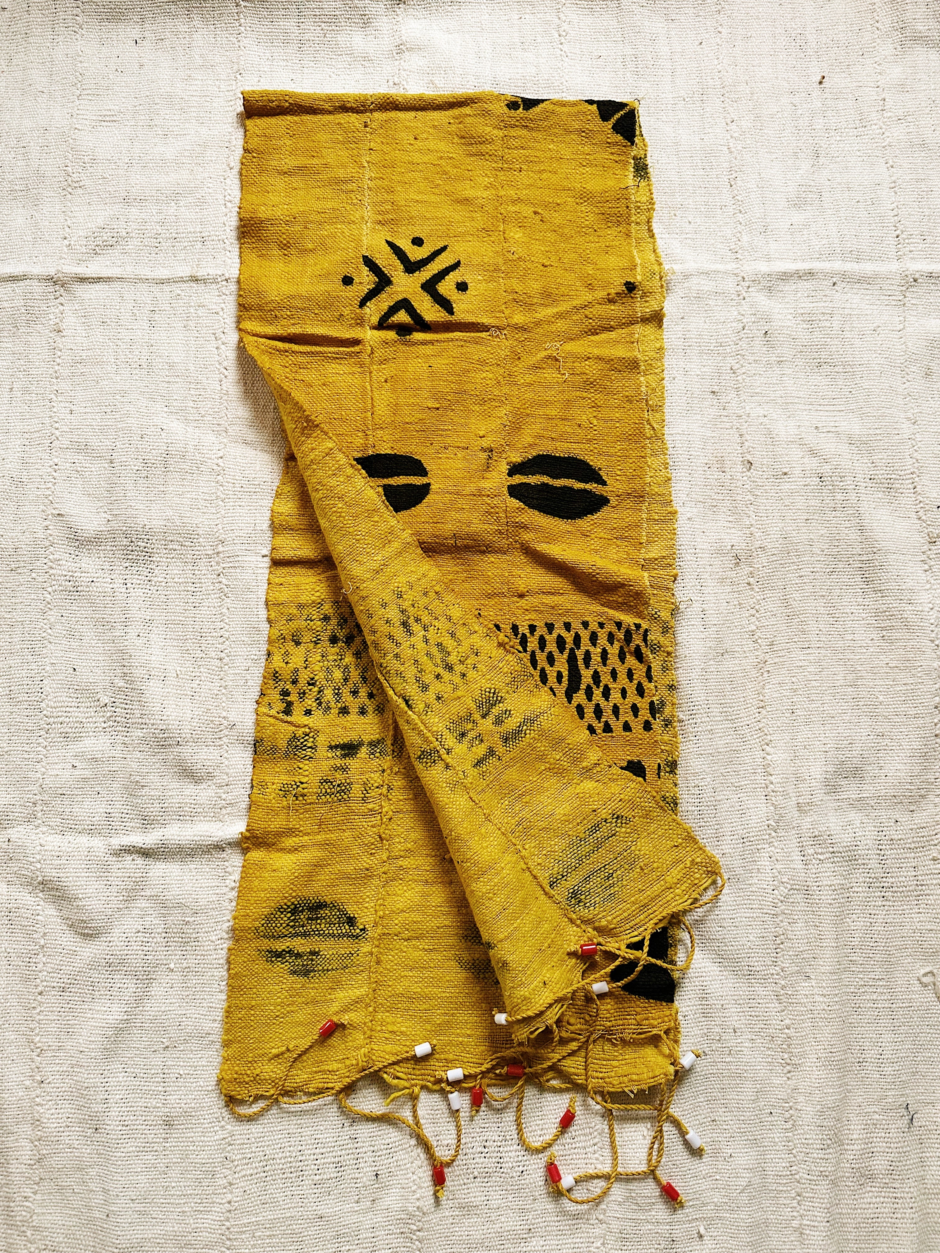 Mudcloth Scarf // Mustard & Black