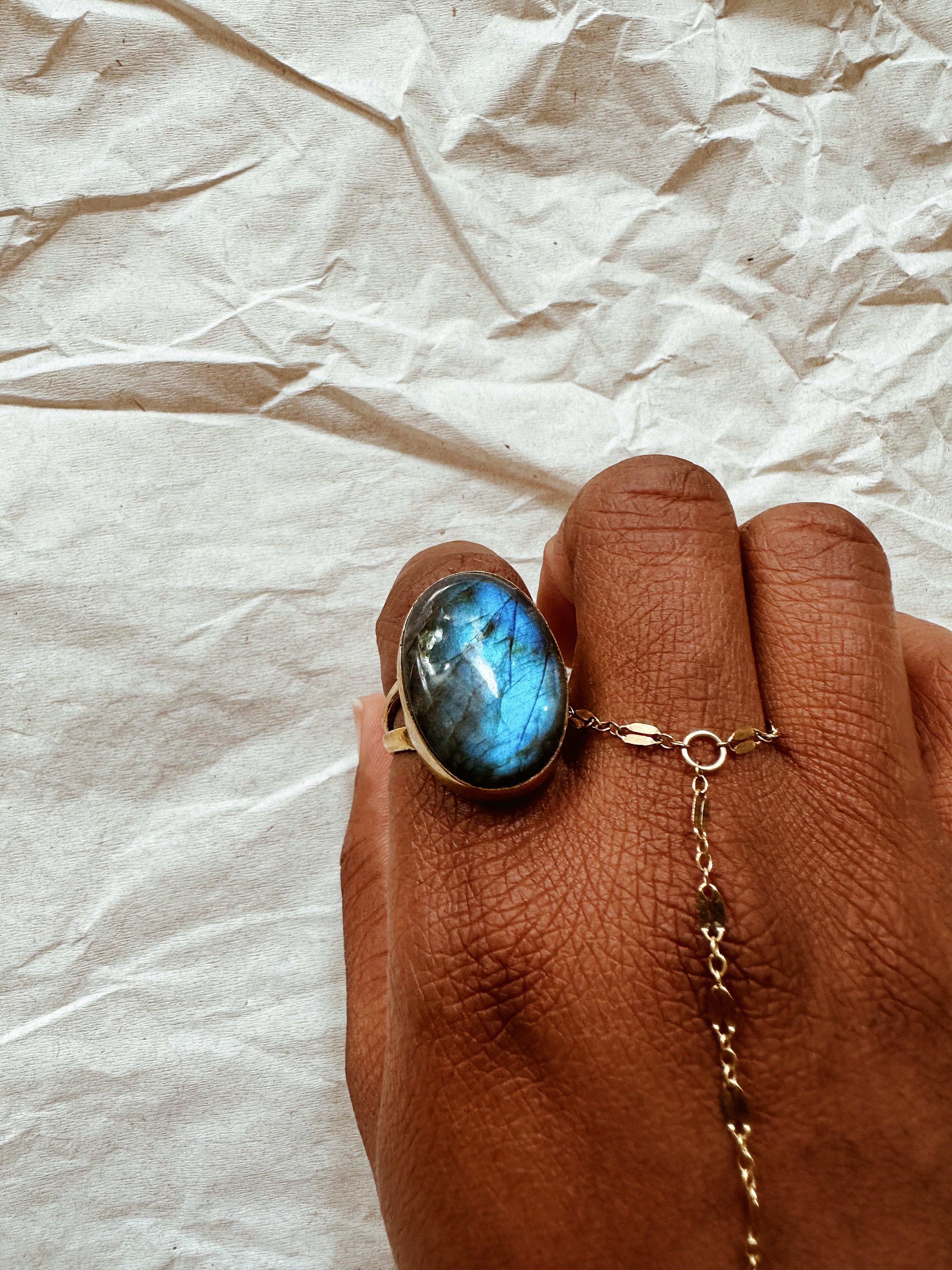 Labradorite Aura Ring