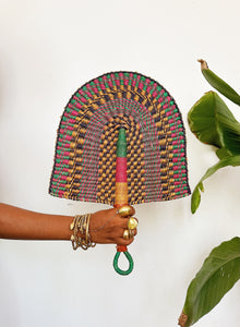 Savanna Wicker Hand Fan // Multicolor #2