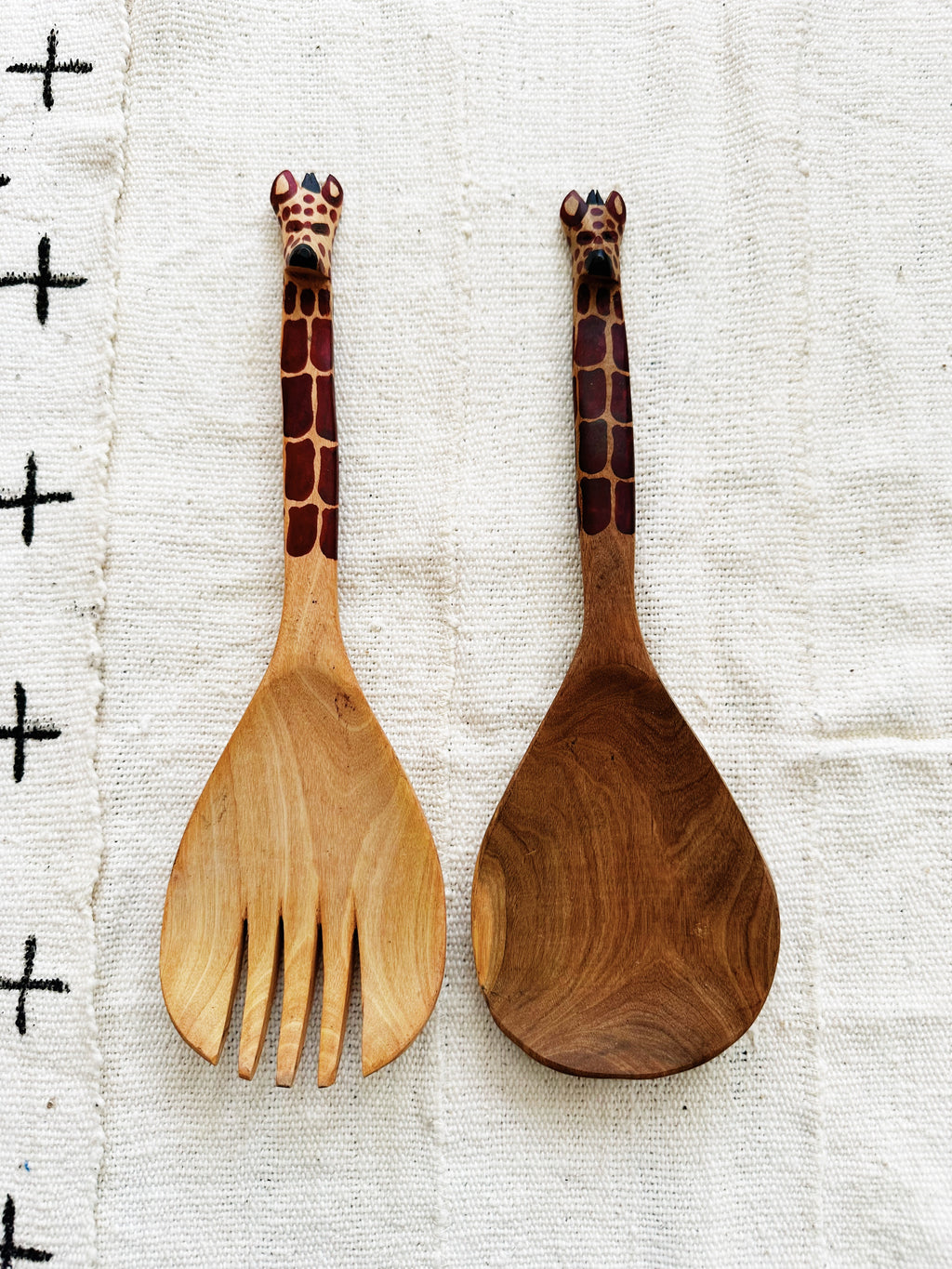 Kalahari Wood Salad Spoons// Giraffe