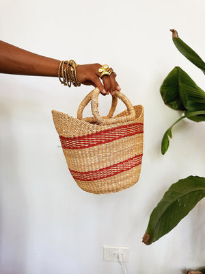 Small Woven African Tote Basket #3