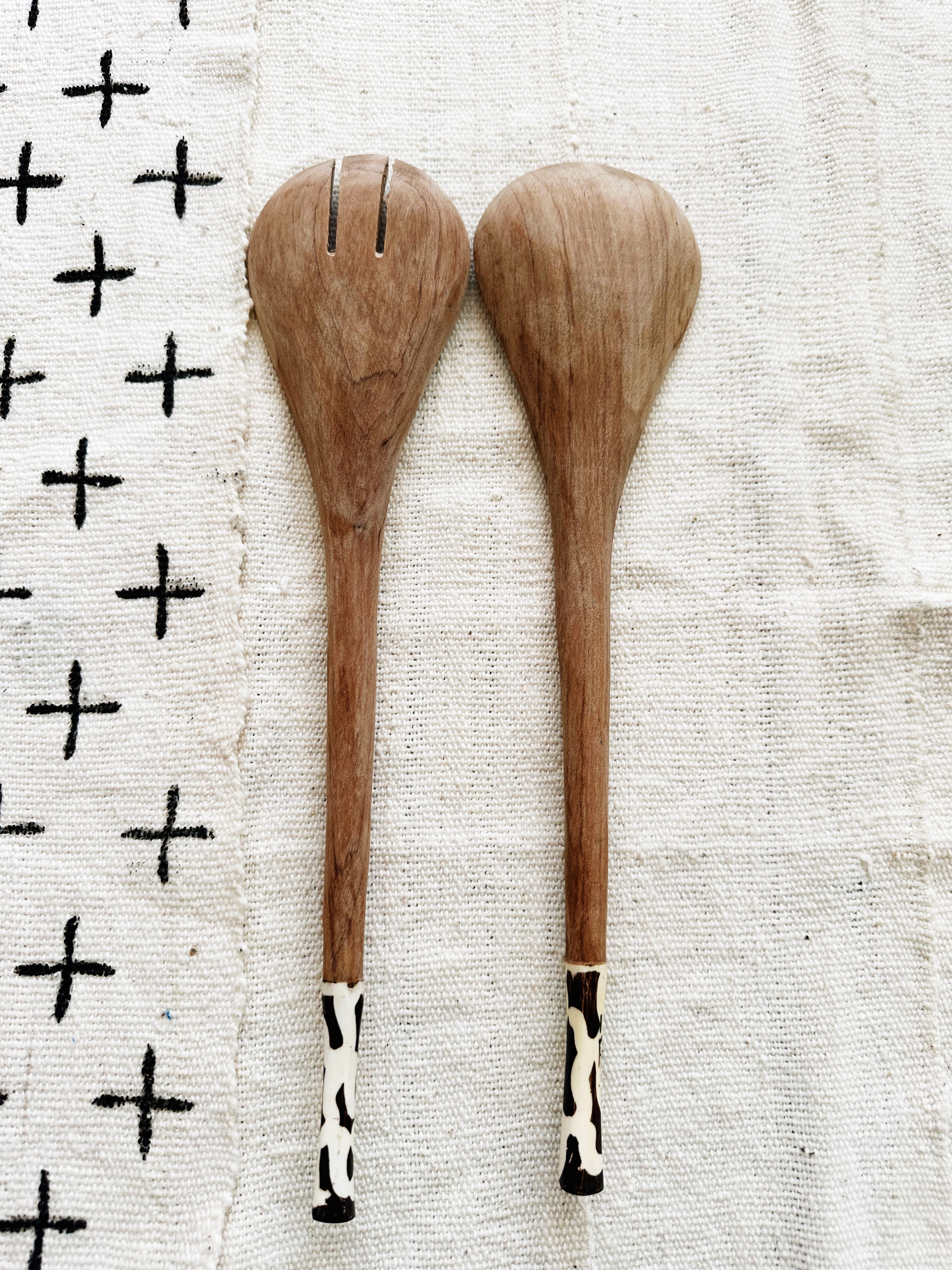 Batik Bone Salad Spoon Set #2