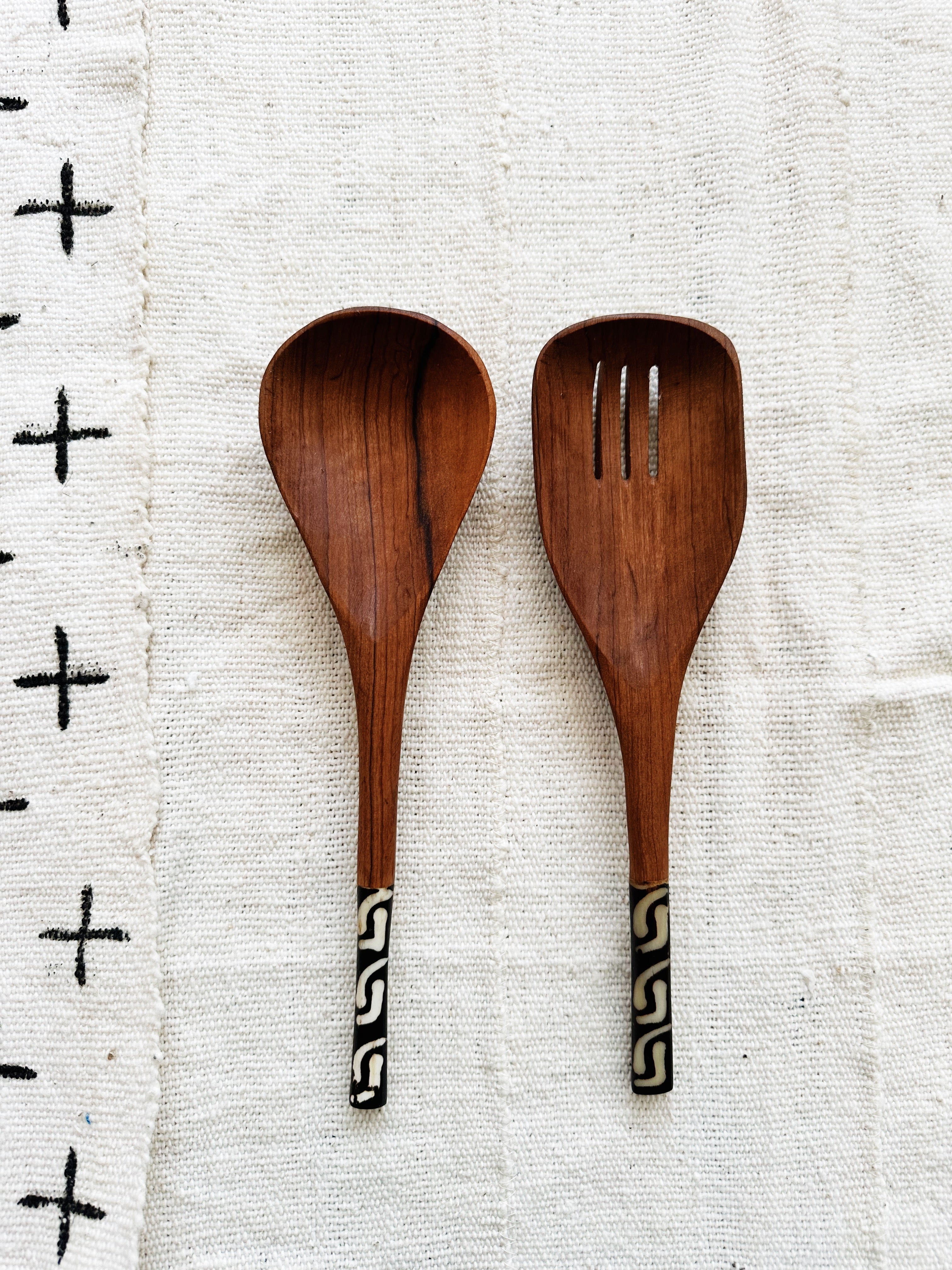 Kitale Batik Spatula & Spoon Set// Salad Servers