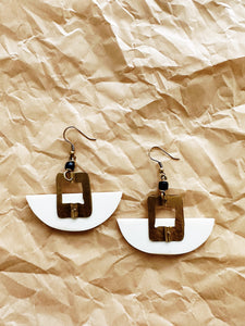 Bisa Half Moon Earrings-Ivory