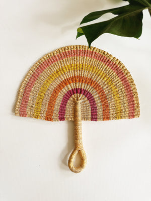 Vegan Half Moon Wicker Fan // Multicolor