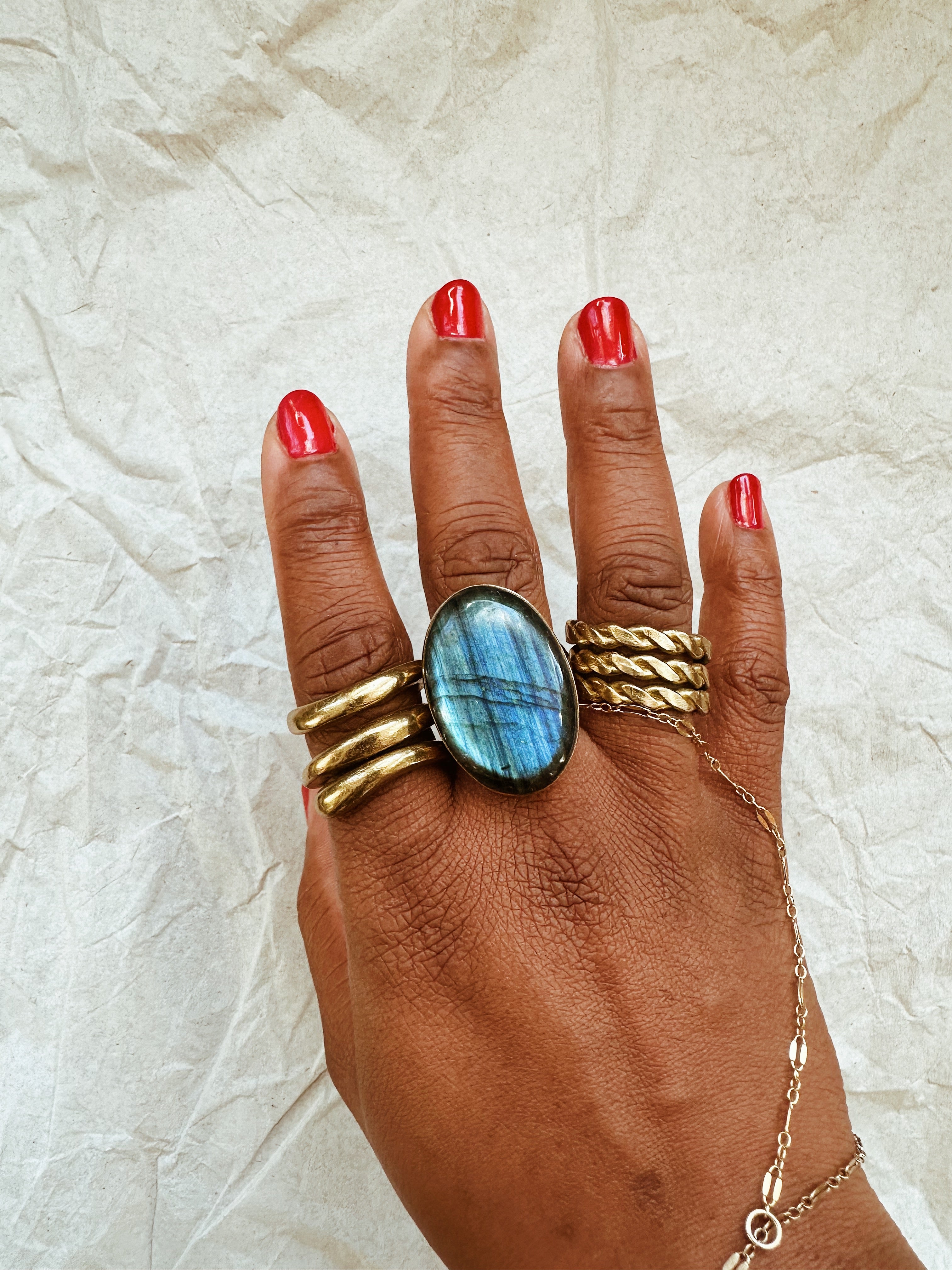 Labradorite Aura Ring