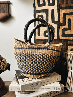 Small Woven African Tote Basket #1