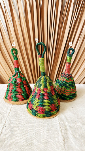 Colorful Bolga Woven Rattle Shakers
