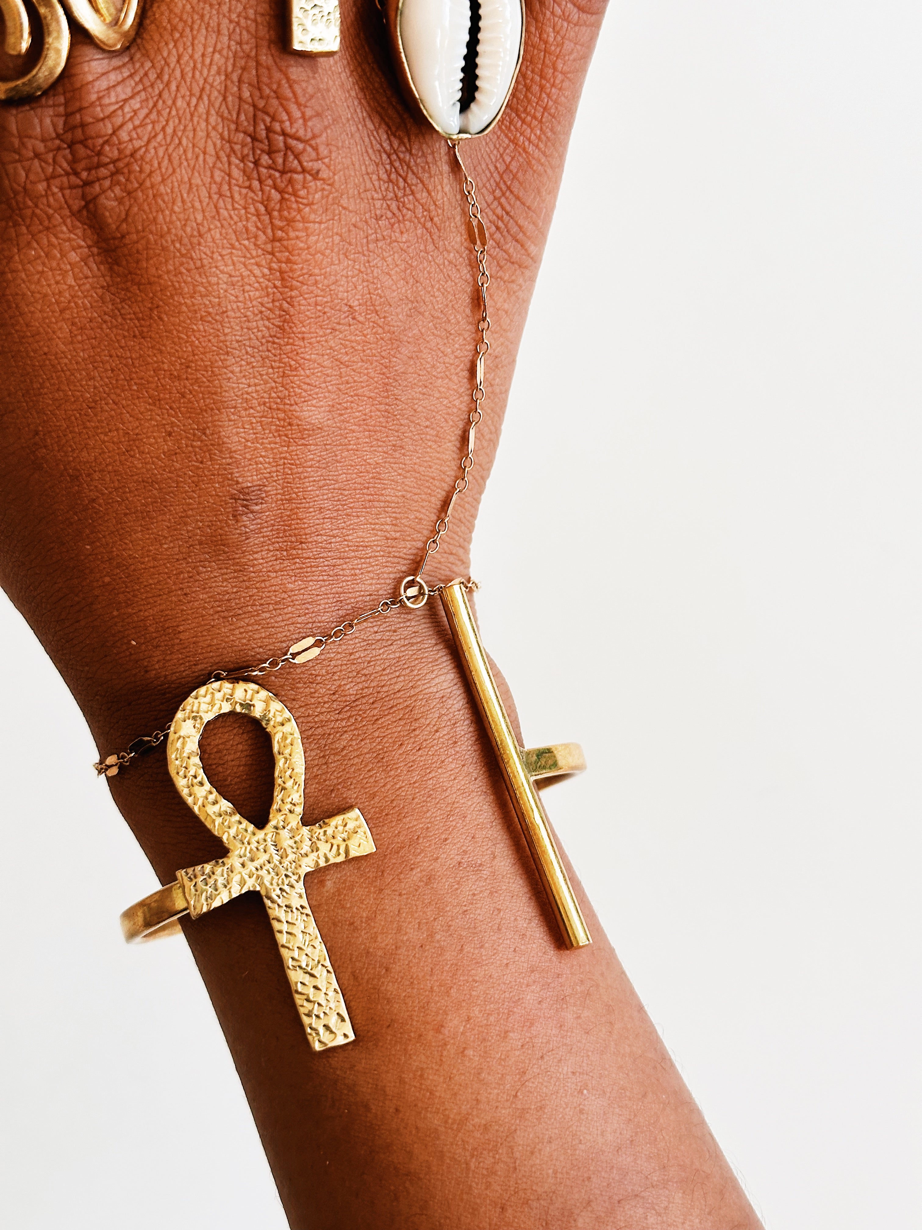 Ansee Brass Ankh Open Cuff – Afrohemien.com