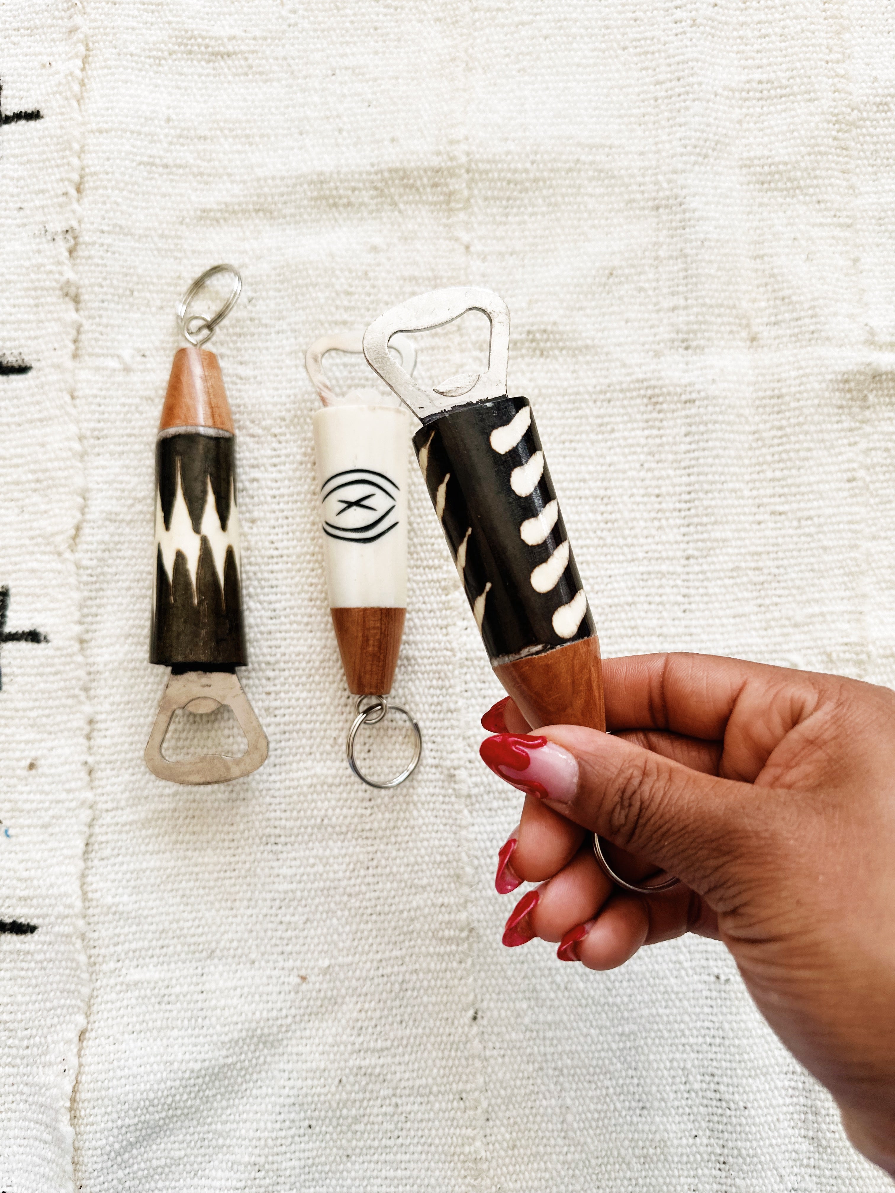 Batik Bottle Opener Keychain