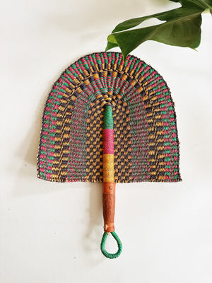 Savanna Wicker Hand Fan // Multicolor #2