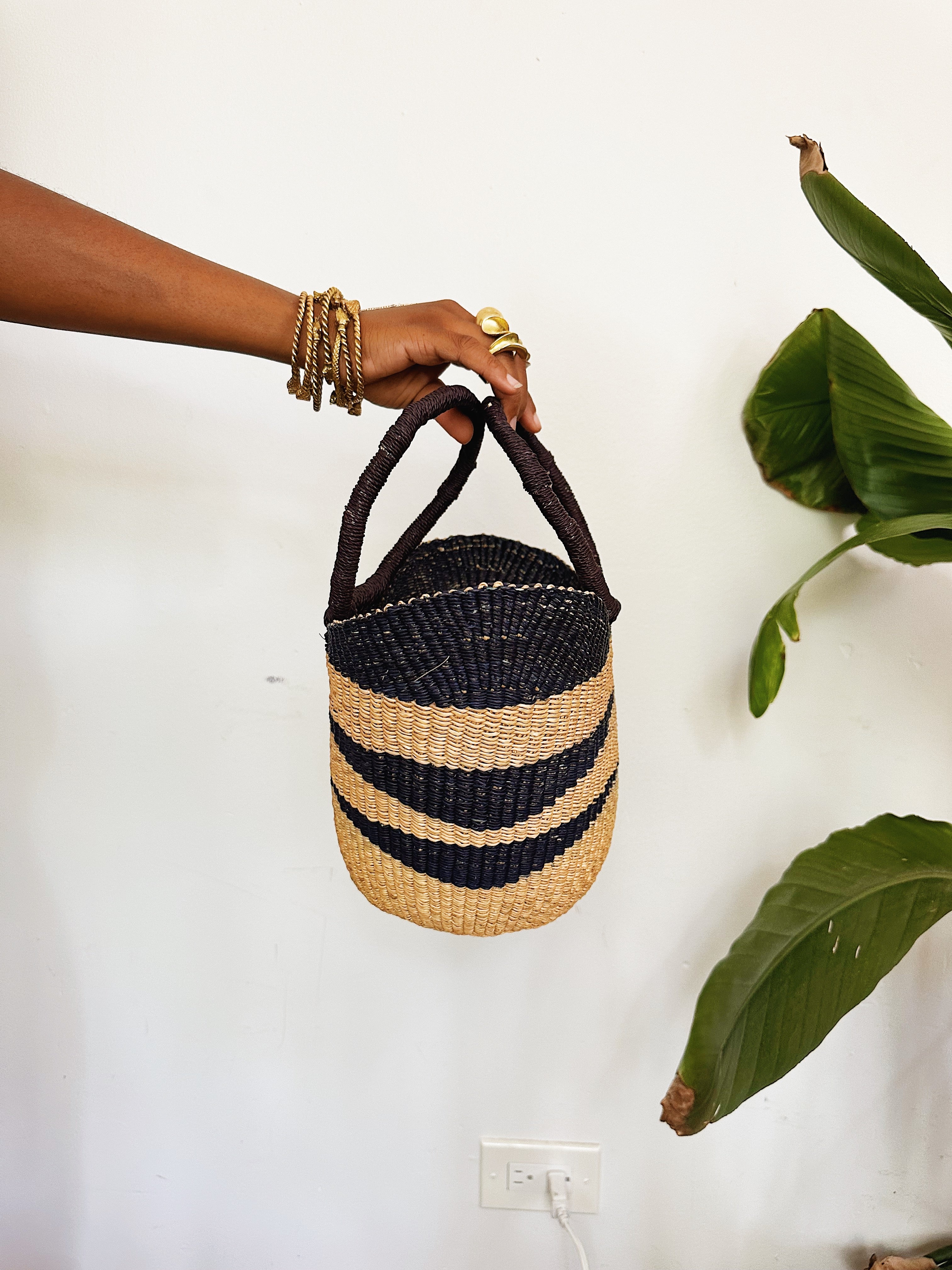 Small Woven African Tote Basket #2