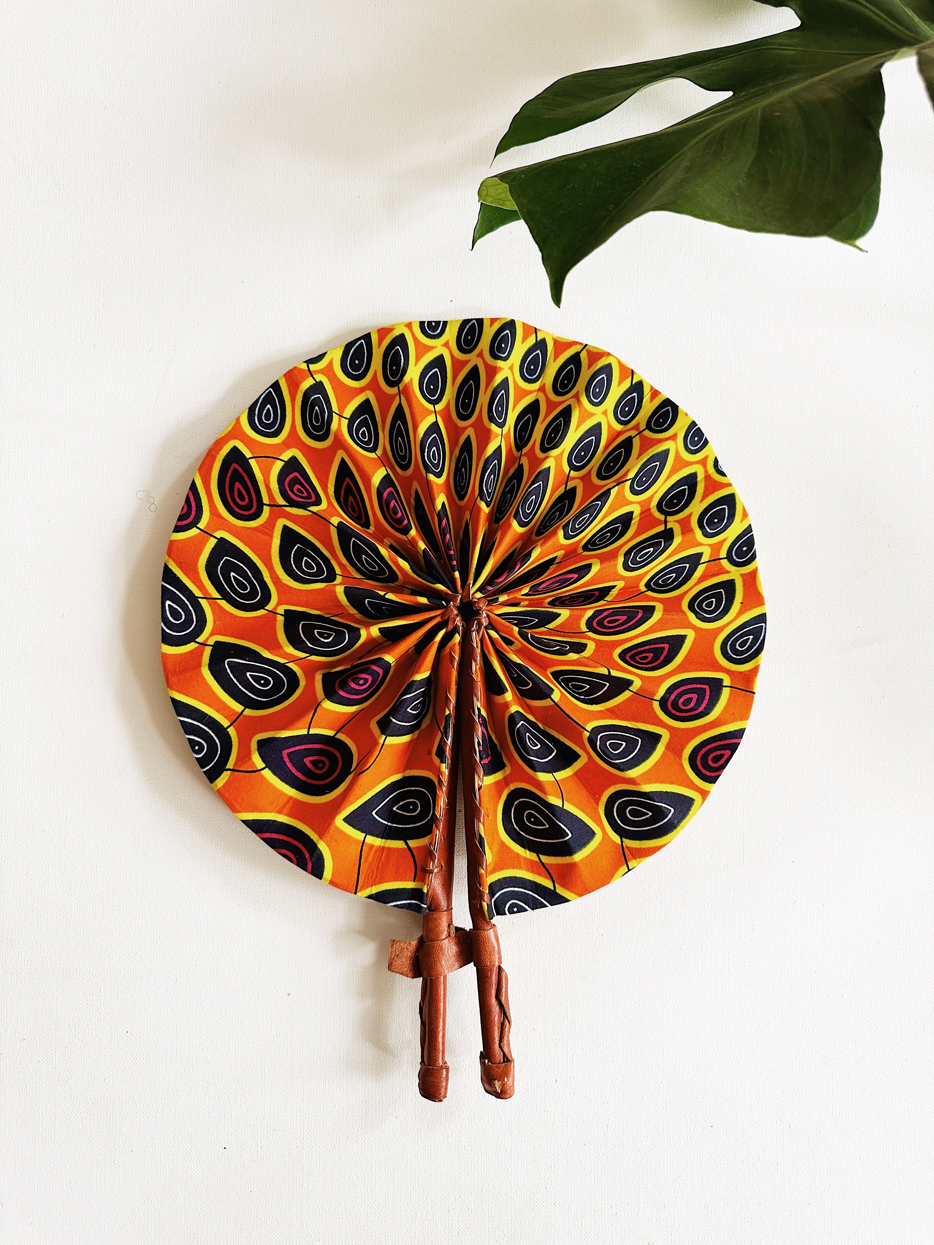 Peacock African Print Fan