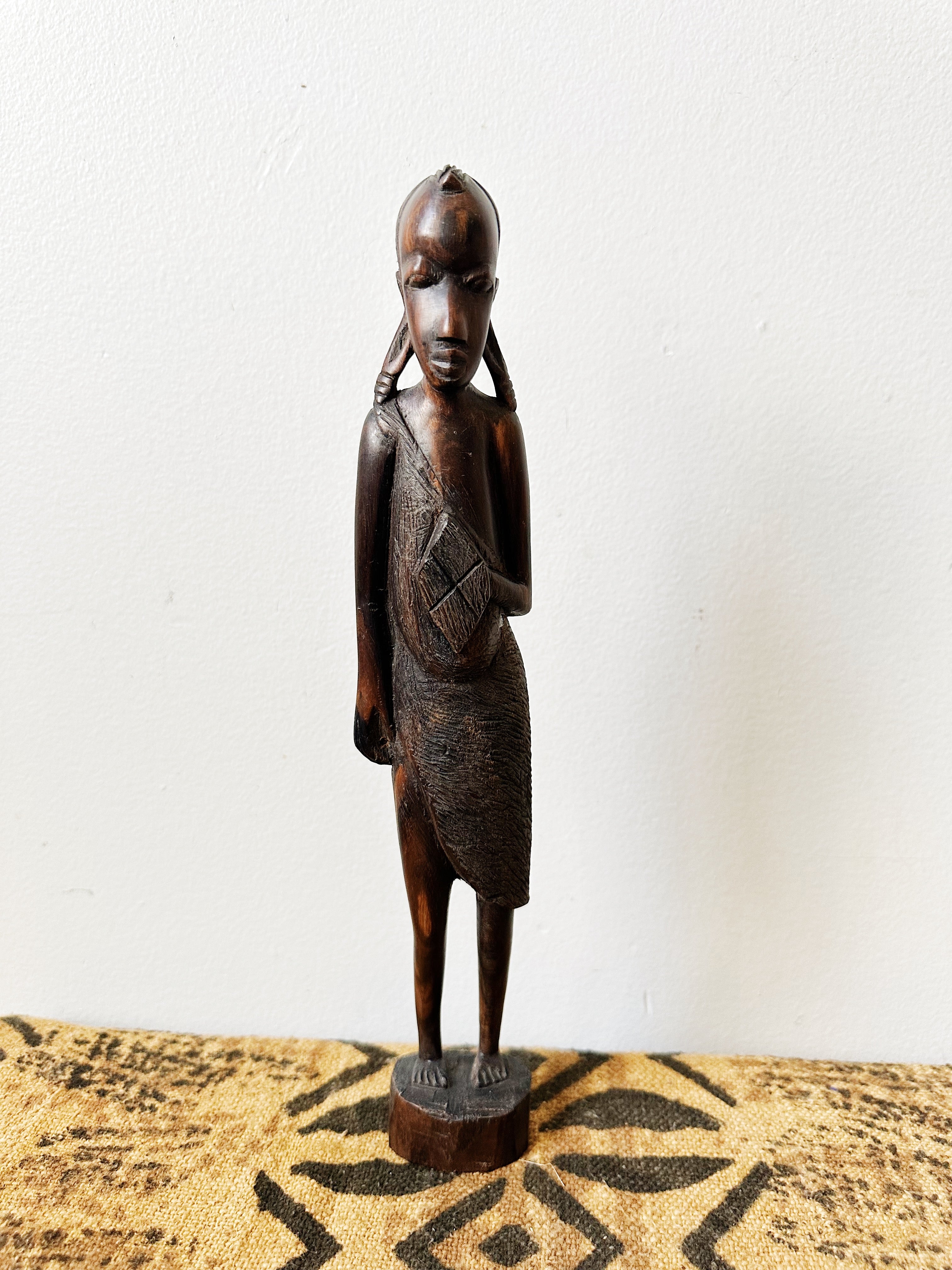 Vintage African Maasai Man Statue