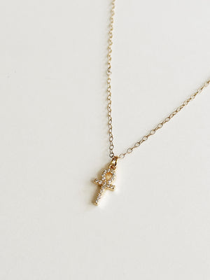 Tiny Crystal Ankh Necklace