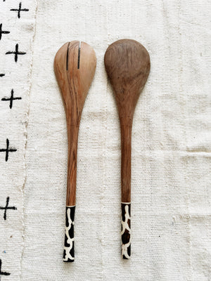 Batik Bone Salad Spoon Set #3