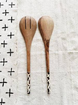 Batik Bone Salad Spoon Set