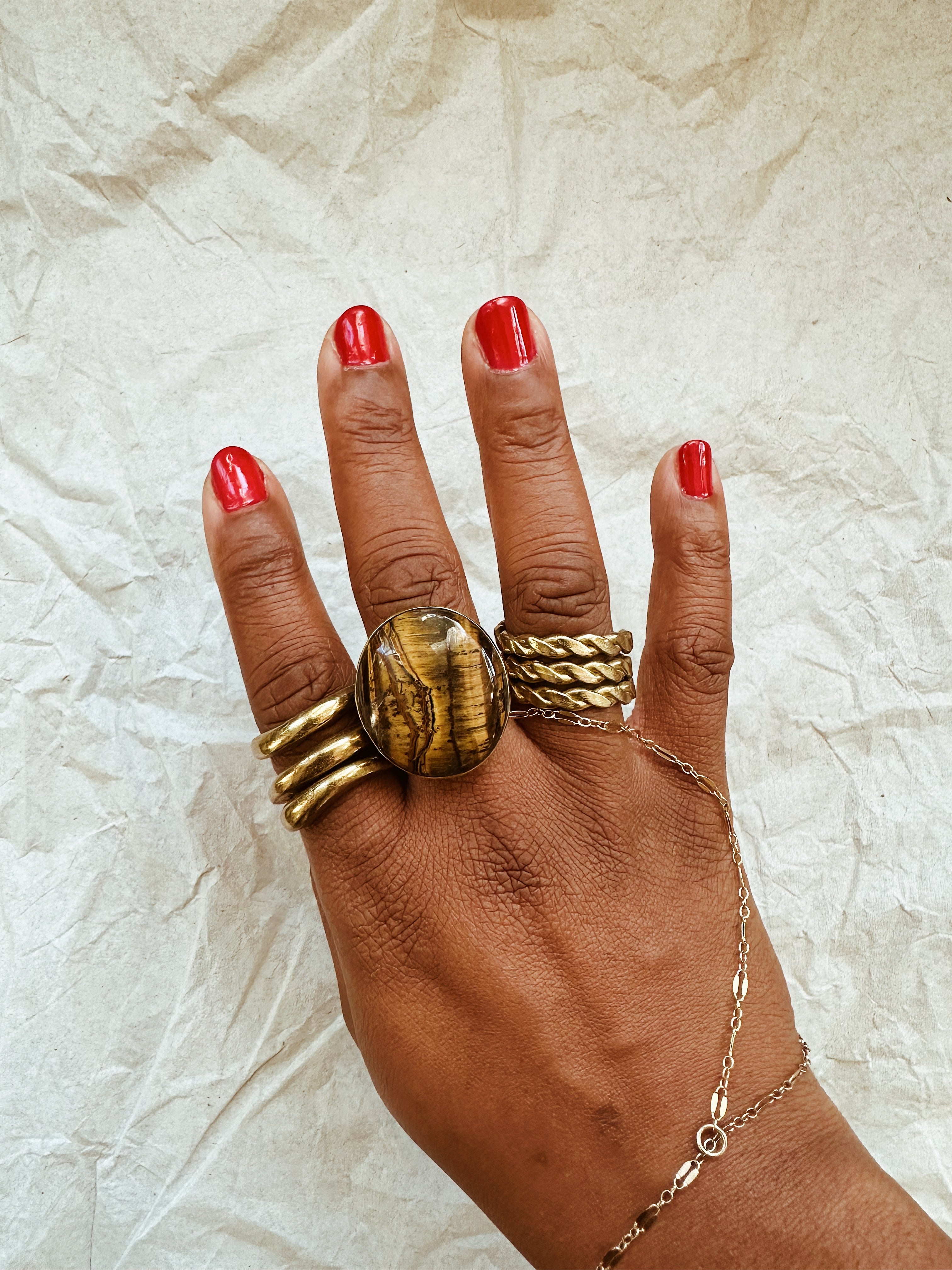 Tiger Eye Aura Ring