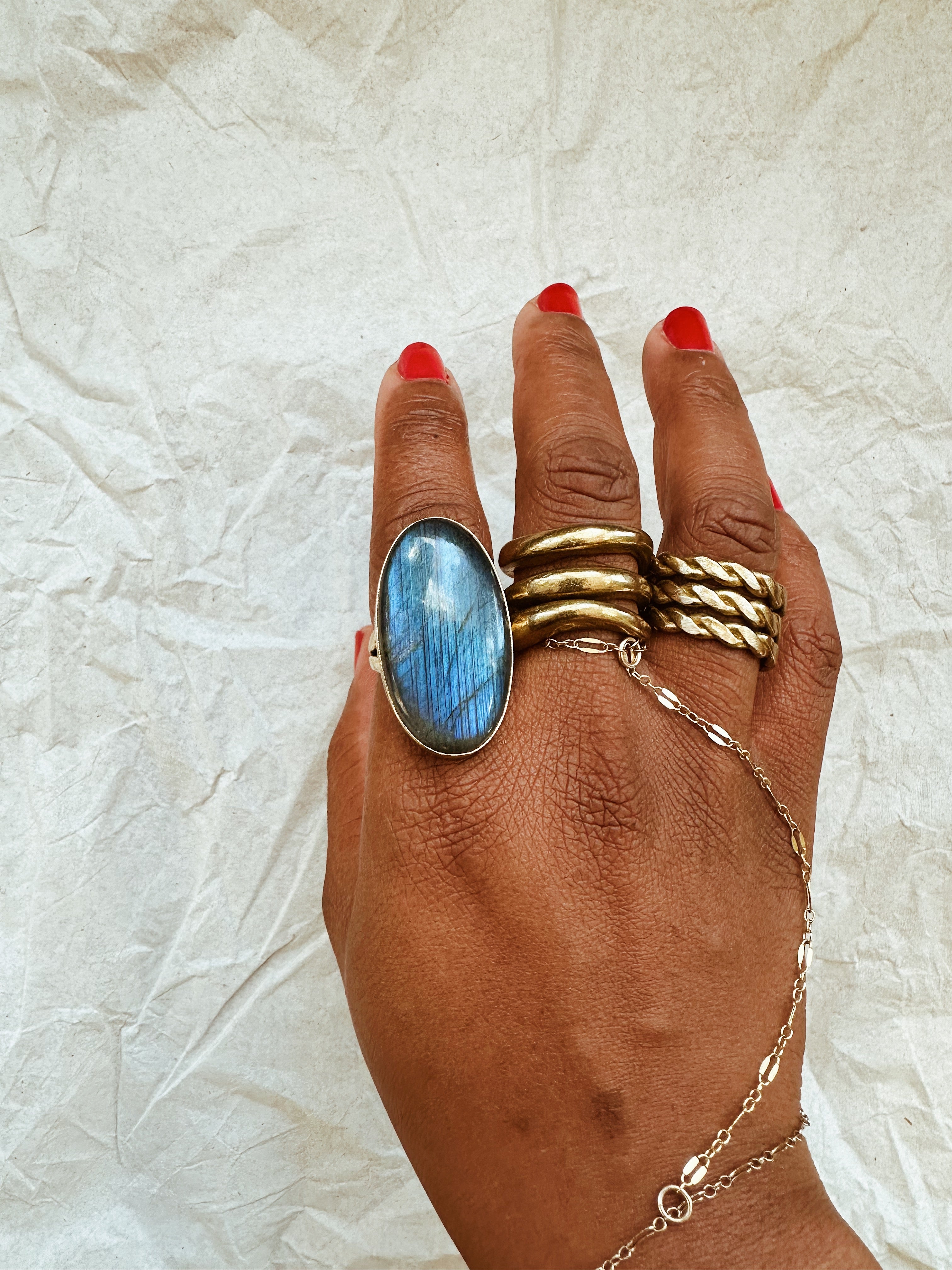 Labradorite Aura Ring